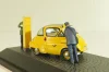 BMW Isetta 250 Deutsche Post 1955, with two figuren and mail box yellow, 006726, Schuco 1:43