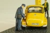 BMW Isetta 250 Deutsche Post 1955, with two figuren and mail box yellow, 006726, Schuco 1:43