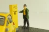 BMW Isetta 250 Deutsche Post 1955, with two figuren and mail box yellow, 006726, Schuco 1:43
