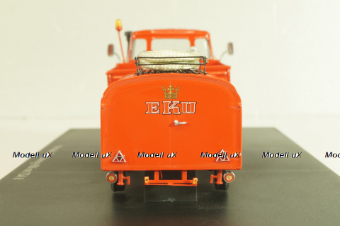 Mercedes-Benz Unimog 406 vith trailer TSA 8 EKU fire engine, red, 03158, Schuco 1:43