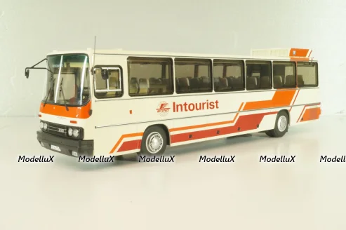 Икарус-250.70 Интурист, белый с красными пролосами, 04023, Demprice 1:43