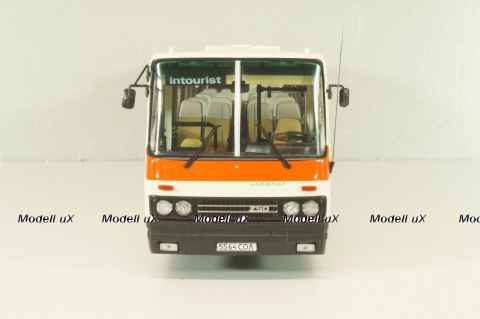 Икарус-250.70 Интурист, белый с красными пролосами, 04023, Demprice 1:43