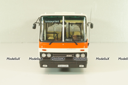 Икарус-250.70 Интурист, белый с красными пролосами, 04023, Demprice 1:43