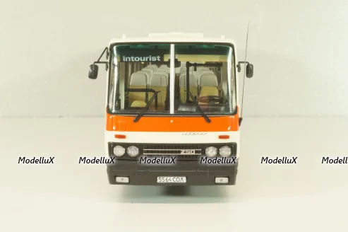 Икарус-250.70 Интурист, белый с красными пролосами, 04023, Demprice 1:43