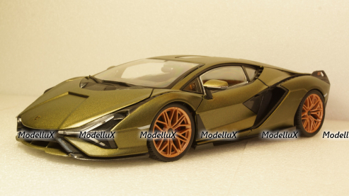 Lamborghini Sian FKP 37 matt olivee, 11046, Burago 1:18