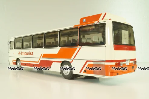 Икарус-250.70 Интурист, белый с красными пролосами, 04023, Demprice 1:43