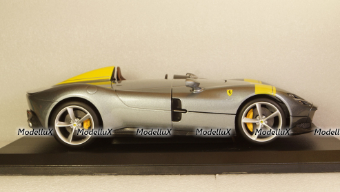 Ferrari Monza SP1 2019 metallic gray/decor, 16013GR, Burago 1:18