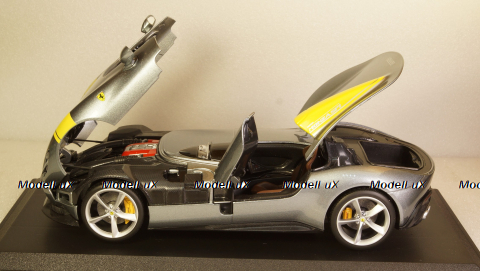 Ferrari Monza SP1 2019 metallic gray/decor, 16013GR, Burago 1:18
