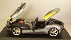 Ferrari Monza SP1 2019 metallic gray/decor, 16013GR, Burago 1:18