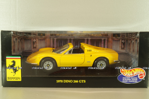 Ferrari Dino 246 GTS 1970, yellow, 23920Y, Hot Weels 1:18