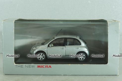 Nissan Micra (K12) 2002, silver, Dealer Edition 1:43