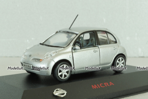 Nissan Micra (K12) 2002, silver, Dealer Edition 1:43