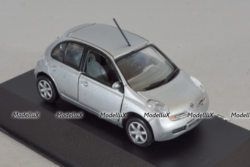 Nissan Micra (K12) 2002, silver, Dealer Edition 1:43