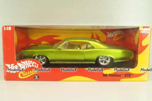 Pontiac GTO 1966, neon green, 311143, Hot Wheels 1:18