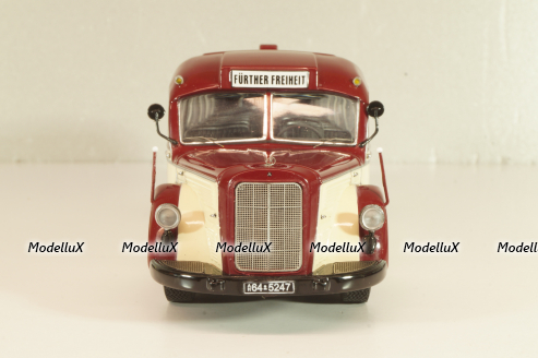 Mercedes-Benz O 6600 bus 1951, red/beige, 2741, Schuco 1:43 