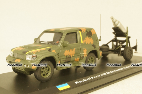 Mitsubishi Pajero c прицепом РСЗО, Тероборона г. Запорожье 2022, TruckTyr 1:43