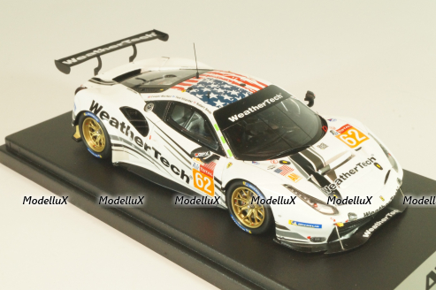 Ferrari 488 GTE #3 Weathertech Racing, 3rd AM Class 12H Le Mans 2019, white, LSLM098, Looksmart 1:43