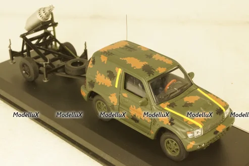 Mitsubishi Pajero c прицепом РСЗО, Тероборона г. Запорожье 2022, TruckTyr 1:43