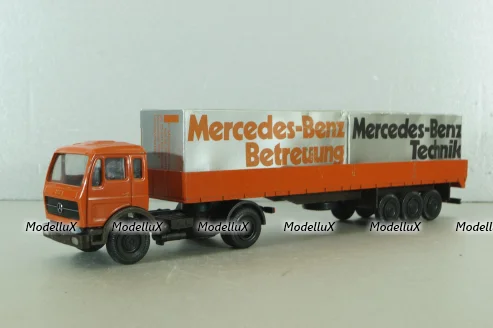 Mercedes 1632/1932 tractor with semi-trailer, orange, 186,NZG 1:50
