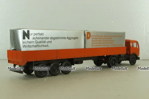 Mercedes 1632/1932 tractor with semi-trailer, orange, 186,NZG 1:50