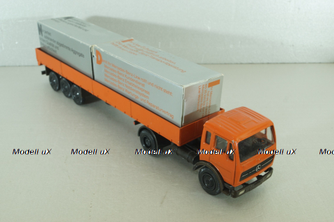 Mercedes 1632/1932 tractor with semi-trailer, orange, 186,NZG 1:50