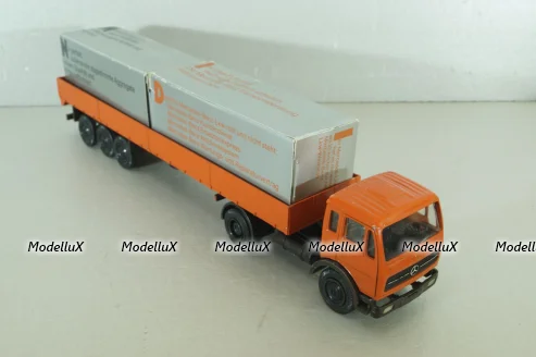 Mercedes 1632/1932 tractor with semi-trailer, orange, 186,NZG 1:50