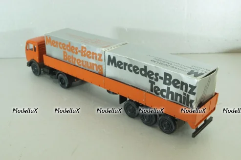 Mercedes 1632/1932 tractor with semi-trailer, orange, 186,NZG 1:50