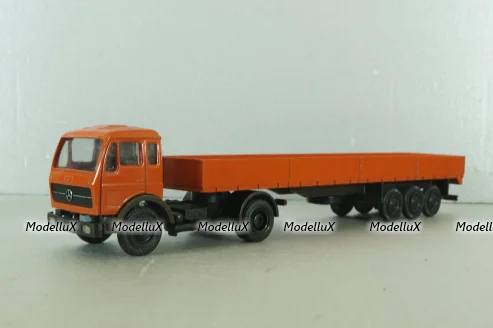 Mercedes 1632/1932 tractor with semi-trailer, orange, 186,NZG 1:50