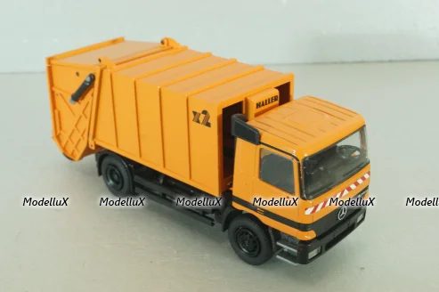 Mercedes Actros Haller M16 x2, garbage truck 2005, yellow, Conrad 1:50