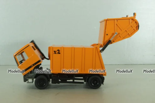 Mercedes Actros Haller M16 x2, garbage truck 2005, yellow, Conrad 1:50