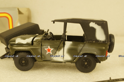 Уаз-469 с прицепом, чумной, Агат 1:43