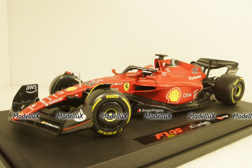 Ferrari f1-75 SCUDERIA N16 SEASON 2022,Charles Leclerc, Yellow Wheels, BU16811LE, Bburago 1:18