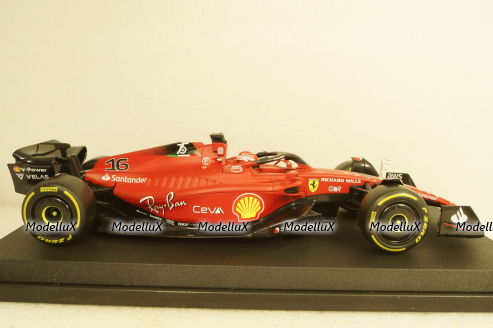 Ferrari f1-75 SCUDERIA N16 SEASON 2022,Charles Leclerc, Yellow Wheels, BU16811LE, Bburago 1:18