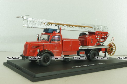 Mercedes L 6600  fire ladder 1951, red, 03091, Schuco 1:43