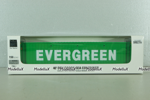 40' dry goods sea container EVERGREEN, green, 91027A, Diecast Masters 1:50