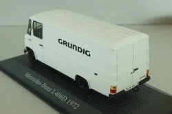 Mercedes L406D delivery bus "Grundig" 1972, white, Atlas 1:43