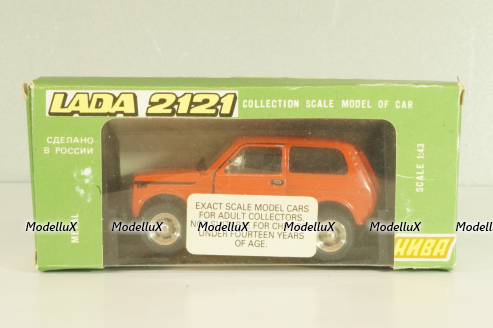 Ваз-2121 Лада Нива, март 1995г., красная, Тантал/Радон 1:43