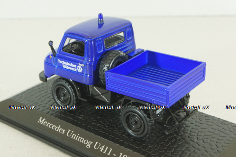 Mercedes Unimog U411 THW 1956, Blue, Atlas 1:43