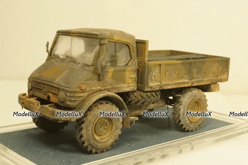 Mercedes Unimog U426 Армия Аргентины камуфляж с боковыми стеклами и со следами эксплуатации, KV мастерская 1:43
