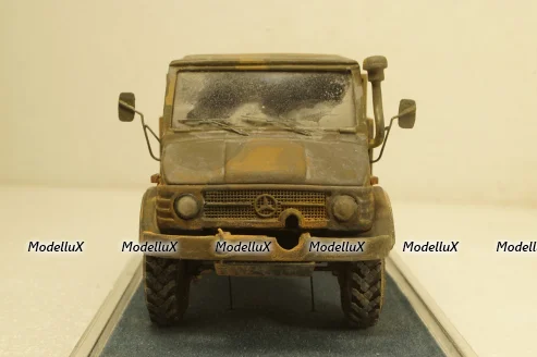 Mercedes Unimog U426 Армия Аргентины камуфляж с боковыми стеклами и со следами эксплуатации, KV мастерская 1:43