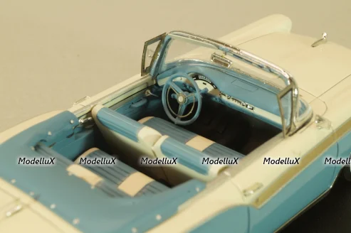 Ford Fairlane 500 Vonvertible 1957, blue/white, 46045, Neo 1:43