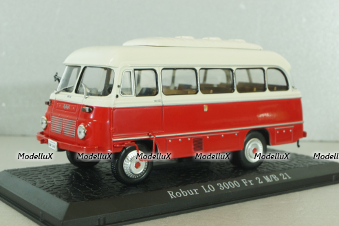 Robur LO 3000 FR 2-M/B 21 1973, red/beige, Atlas 1:43