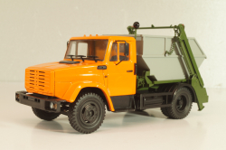 КО-450(4333) мусоровоз на шасси Зил-4333, оранжевый/серый, 101883, Автоистория 1:43