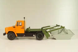 КО-450(4333) мусоровоз на шасси Зил-4333, оранжевый/серый, 101883, Автоистория 1:43