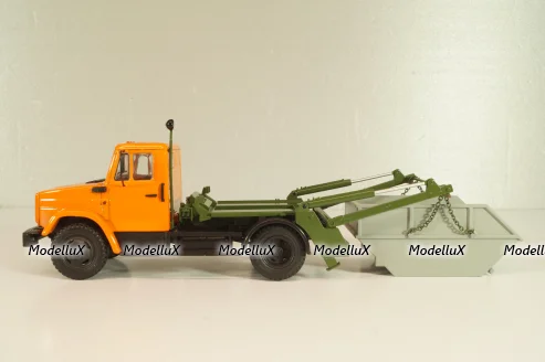 КО-450(4333) мусоровоз на шасси Зил-4333, оранжевый/серый, 101883, Автоистория 1:43