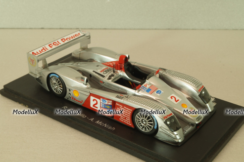 Audi R8 "Last race" #2, winner Lime Rock Park ALMS 2006, silver, S0677, Spark 1:43