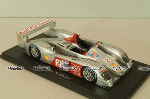 Audi R8 "Last race" #2, winner Lime Rock Park ALMS 2006, silver, S0677, Spark 1:43
