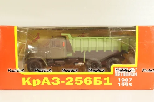 Краз-256Б1 самосвал 1987г, Хаки/зеленый, Н773, Наш Автопром 1:43