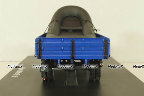 Opel Blitz S 3t THW, truck with boat, dark blue, 03053, Schuco 1:43
