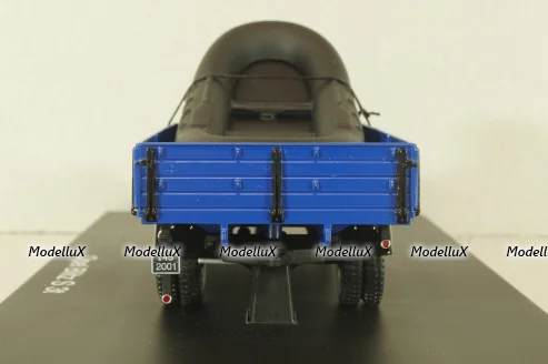 Opel Blitz S 3t THW, truck with boat, dark blue, 03053, Schuco 1:43